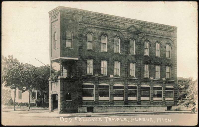 Odd Fellows Temple IOOF Centennial Building Alpena Michigan