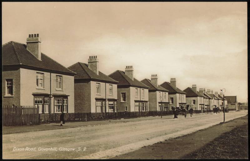 Dixon Road Houses and Street View, Govanhill Glasgow Scotland