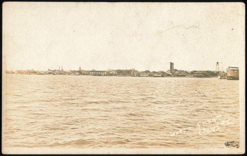 Water Front Across the Bay with Port Buildings and Docks Cavite Philippines