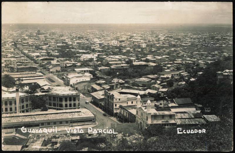 Vista Parcial Panoramic Cityscape View Guayaquil Ecuador