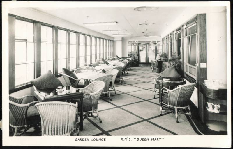 RMS Queen Mary, Garden Lounge Interior Interiors