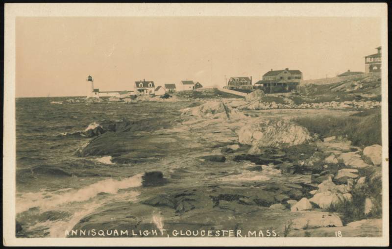 Annisquam Light and Rocky Coastline Gloucester Massachusetts
