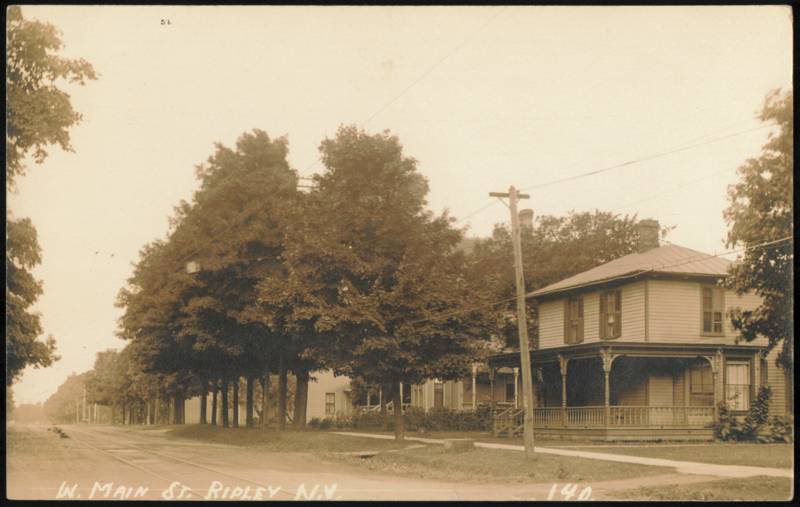 West Main Street Houses and Trolley Tracks Ripley New York