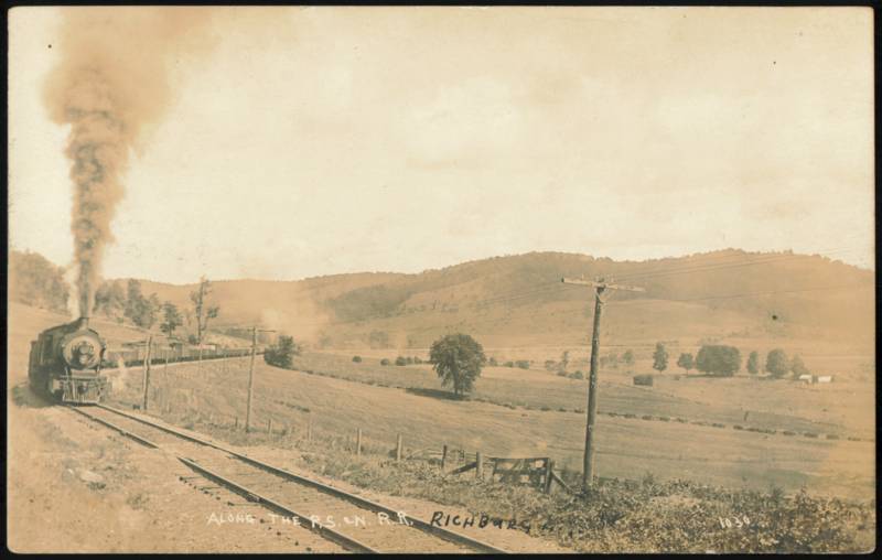Steam Locomotive Along the P.S. & N. R.R. Richburg New York