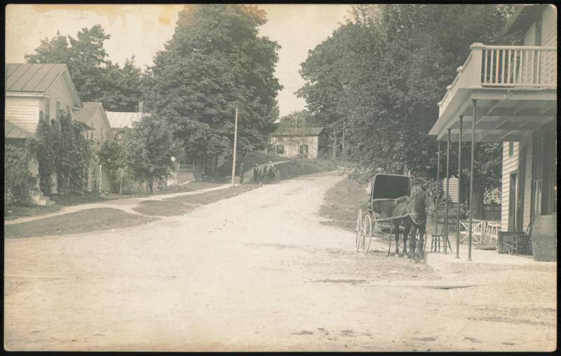 Indian Fair Souvenir Street Scene with Horse & Buggy Iroquois New York
