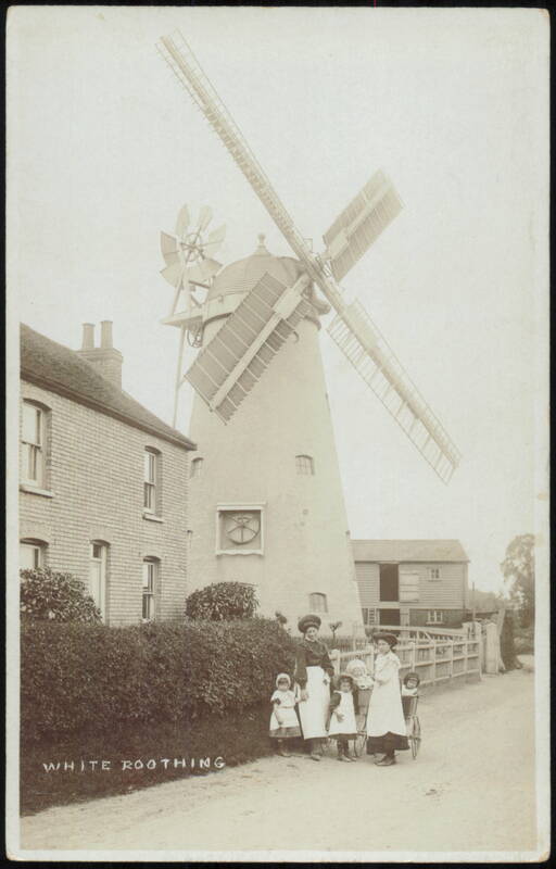 Tower Windmill with Family and Pram White Roothing United Kingdom