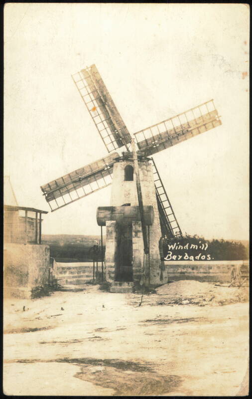 Traditional Stone Windmill Barbados Caribbean Islands