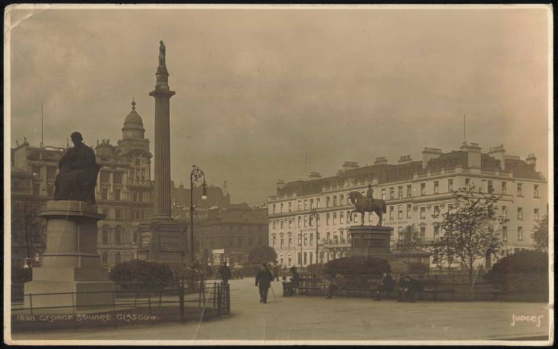 George Square, Station Hotel & Monuments Glasgow Scotland