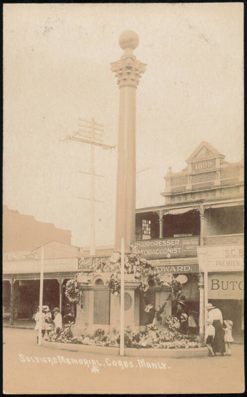 Soldiers Memorial, Corso with Floral Tributes Manly Australia