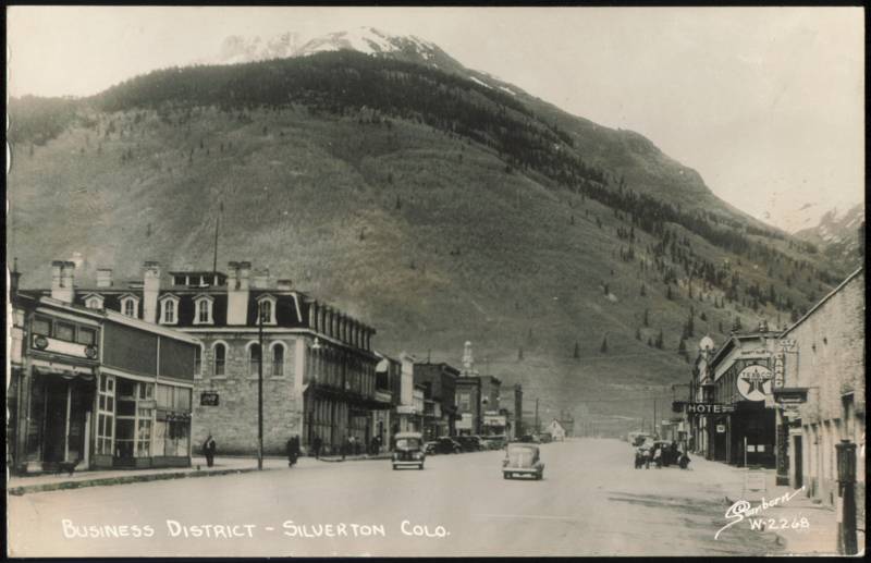 Business District Looking Toward Mountain Silverton Colorado