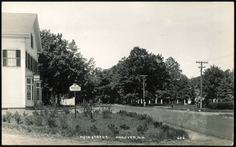 Main Street with Town Elevation Sign Andover New Hampshire