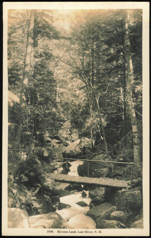 Elysian Land Footbridge Over Stream, Lost River New Hampshire