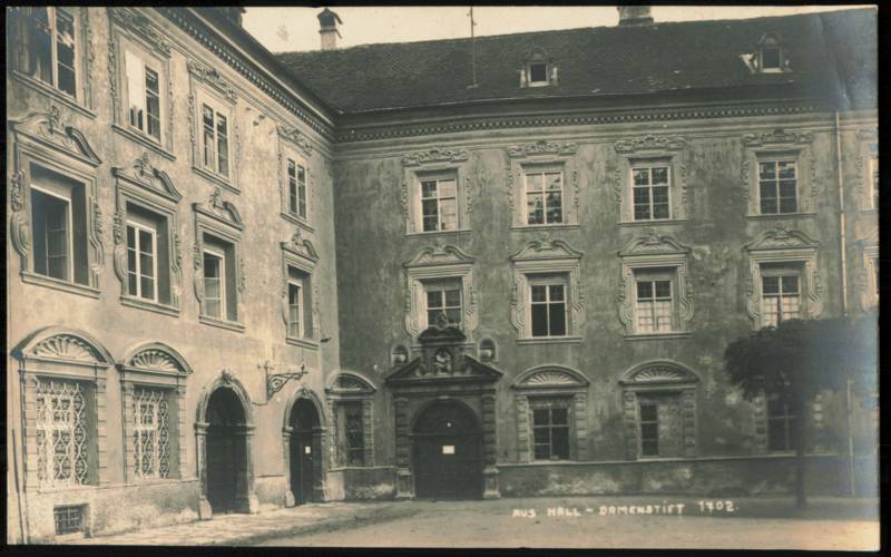 Damenstift Courtyard and Portals Hall in Tirol Austria