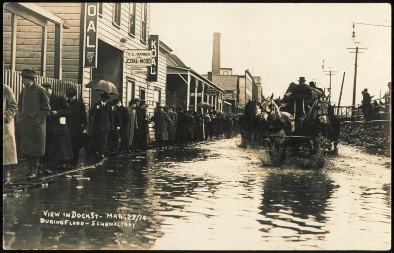 View in Dock Street During Flood, March 28, 1914 Schenectady New York