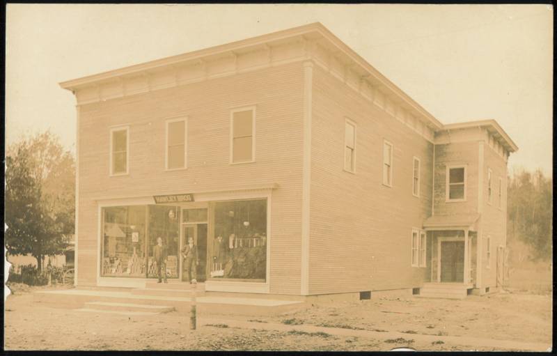 Hawley Bros General Store Exterior with Men Out Front Idaho