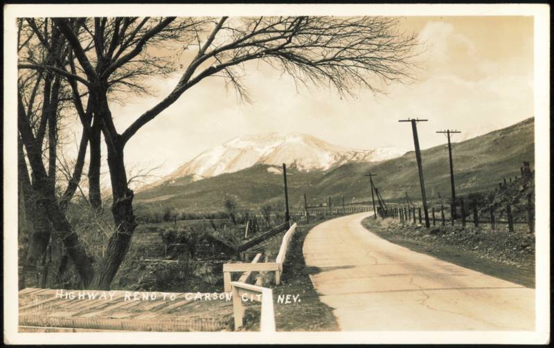 Highway Reno to Carson City with Mountain View Nevada