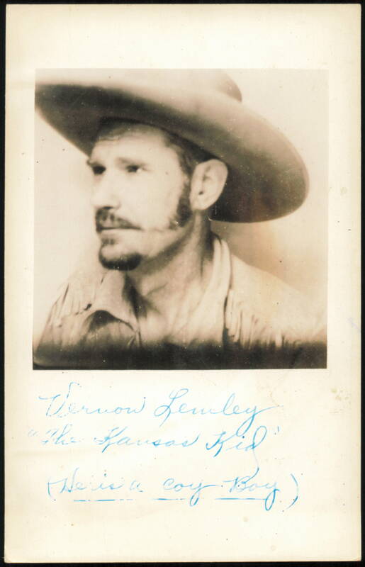 Vernon Lemley 'The Kansas Kid' Cowboy Portrait Osborne