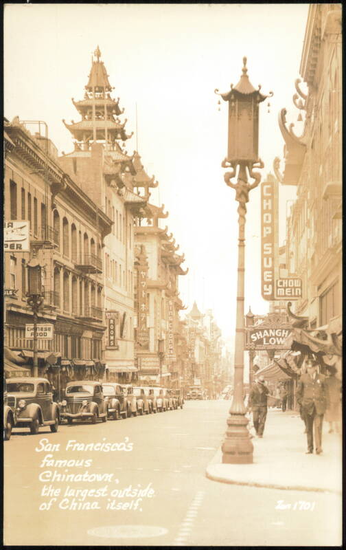 Famous Chinatown Street Scene with Shanghai Low San Francisco California