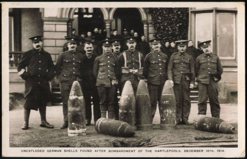 Unexploded German Shells, Bombardment of the Hartlepools United Kingdom