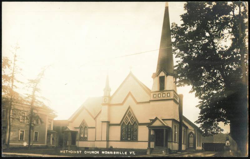 Methodist Church with Steeple Morrisville Vermont