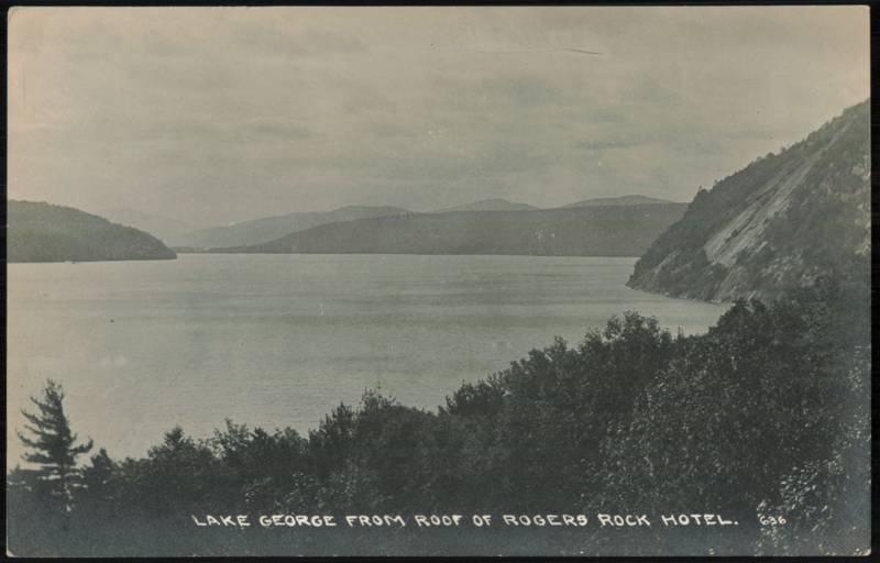 Lake George from Roof of Rogers Rock Hotel Ticonderoga New York