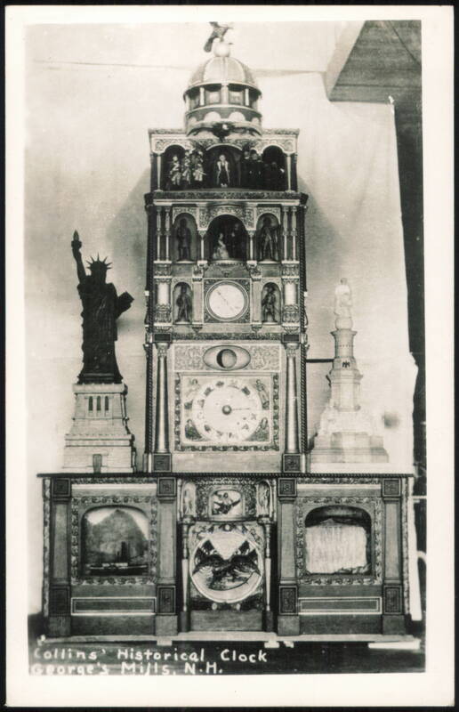 Collins' Historical Clock with Automata & Statues Georges Mills New Hampshire