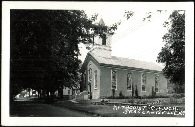 Methodist Church Exterior with Bell Tower Sergeantsville New Jersey