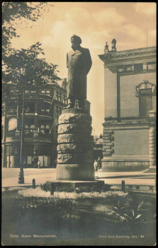 Henrik Ibsen Monument Outside Nationaltheatret Oslo Norway