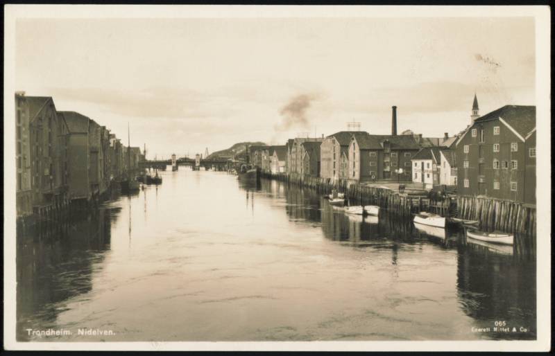 Nidelven River Wharves and Waterfront Trondheim Norway