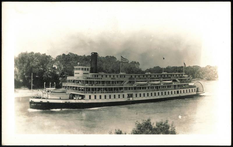 Delta King Paddlewheel Riverboat Underway on the River