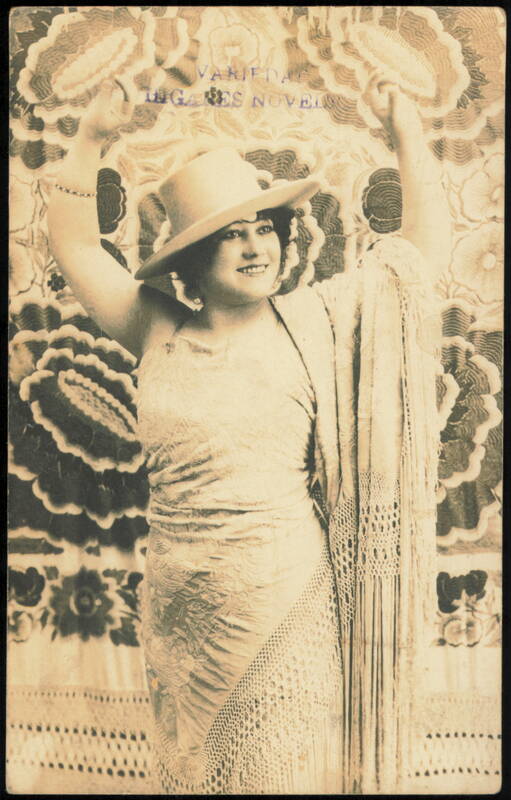 Woman in Hat and Shawl Posing Women