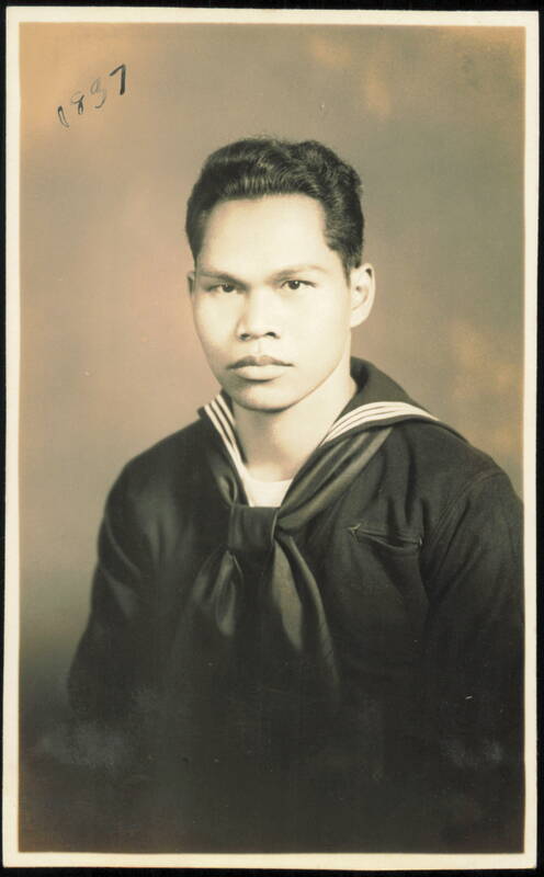Black US Navy Sailor Studio Portrait, Dated 1937