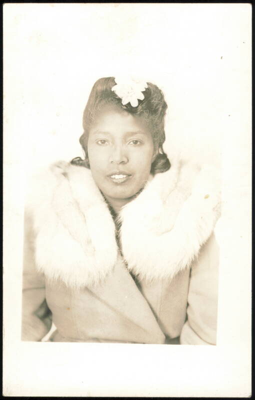 Portrait of African American Woman in Fur Collar Coat