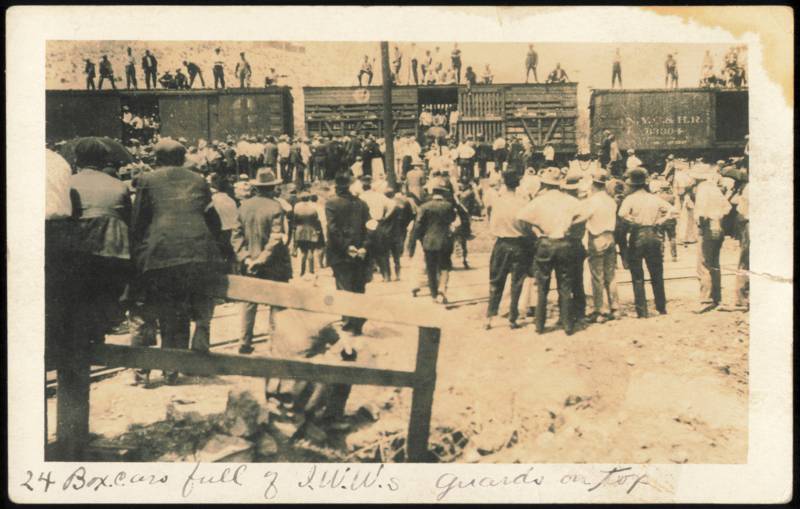 1917 Bisbee Deportation 24 Boxcars Full of IWW Labor Strikers, Guards Arizona