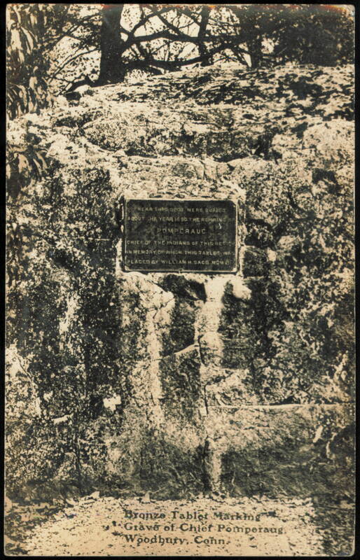 Bronze Tablet Marking Grave of Chief Pomperaug Woodbury Connecticut