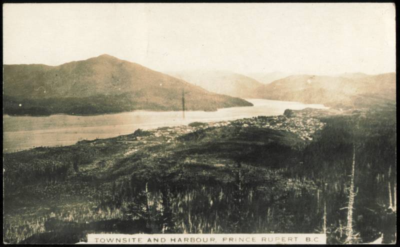 Townsite and Harbour Panoramic Overlook Prince Rupert BC Canada