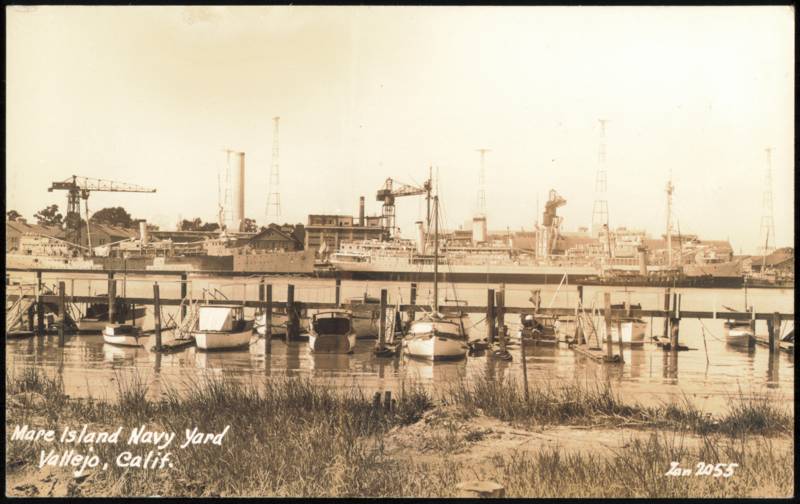 Mare Island Navy Yard with Ships and Boat Docks Vallejo California
