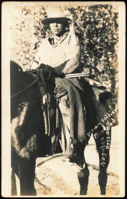 Mexican Revolution Wounded Woman Soldier on Horseback Nogales Arizona