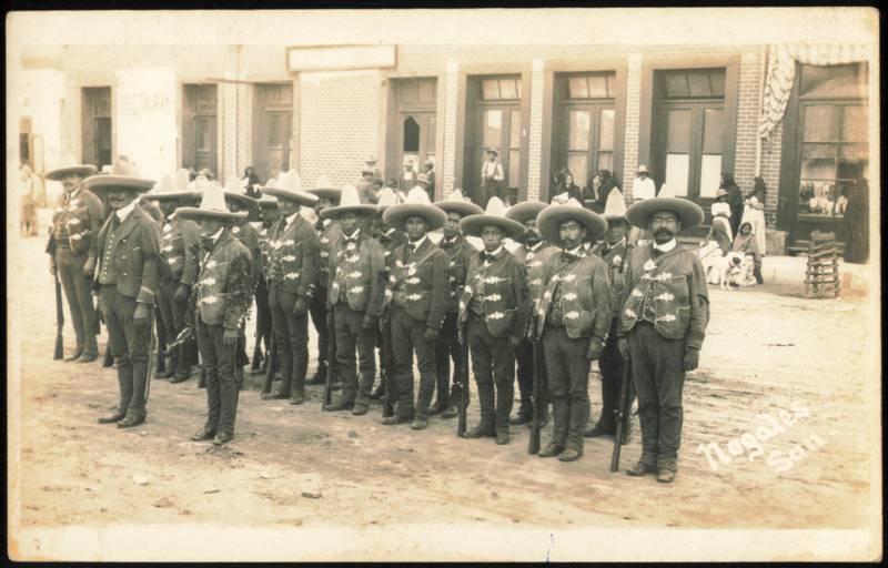 Mexican Revolution Rurales Armed Squad in Charro Uniforms Nogales Mexico