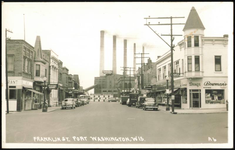 Franklin Street View Toward Power Plant Port Washington Wisconsin
