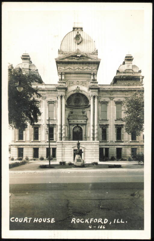 Winnebago County Court House with Statue Rockford Illinois