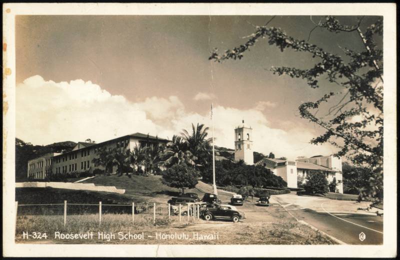 Roosevelt High School Campus and Tower Honolulu Hawaii