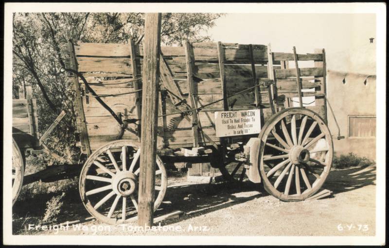 Historic 1880s Freight Wagon Tombstone Arizona Horse-Drawn