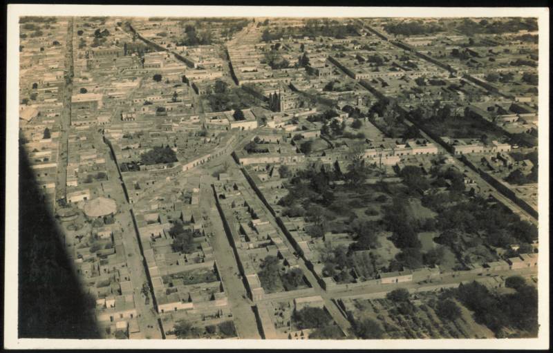 Bird's-Eye Aerial View of Town and Church Matehuala SL Mexico