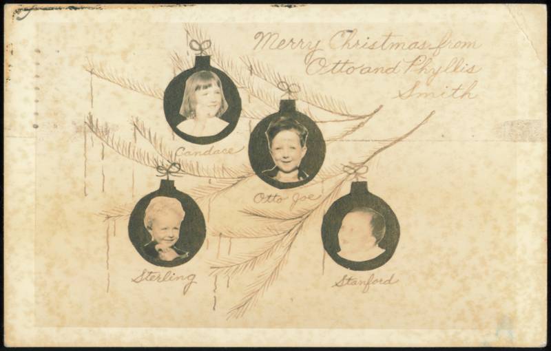 Christmas Greetings Otto J.M. and Phyllis Smith Family Ornaments Berkeley California
