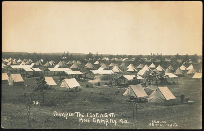 Camp of the 1st Infantry N.G. VT., Pine Camp, 1910 Fort Drum New York