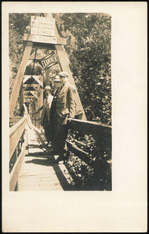 Santa Catalina Island Souvenir Men on Private Bridge Avalon California