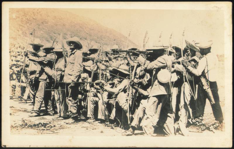 Mexican Revolution Yaqui Indian Archers with Bows and Rifles, Sonora Mexico