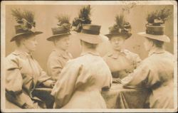 Myers Cope Five-Way Mirror Trick Studio Portrait Woman in Hat Postcard