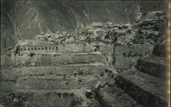 Ollantaytambo Inca Fortress Terraces by Martin Chambi Postcard